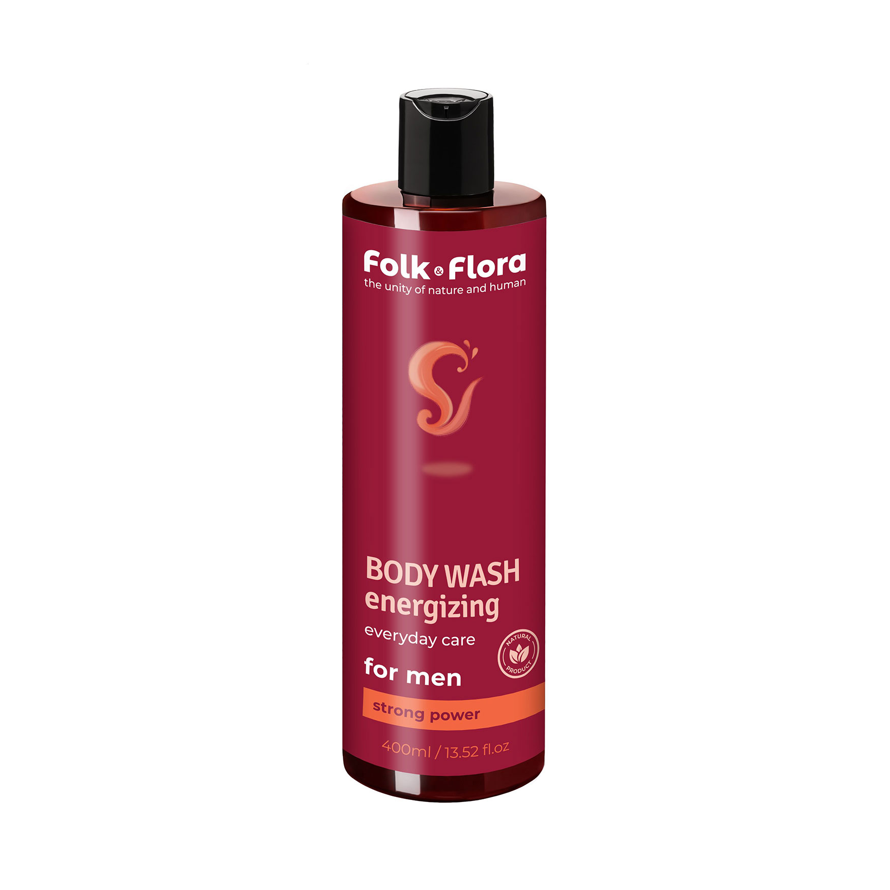 Чоловічий гель для душу Folk &amp; Flora Energizing Body Wash Strong Power, 400 мл