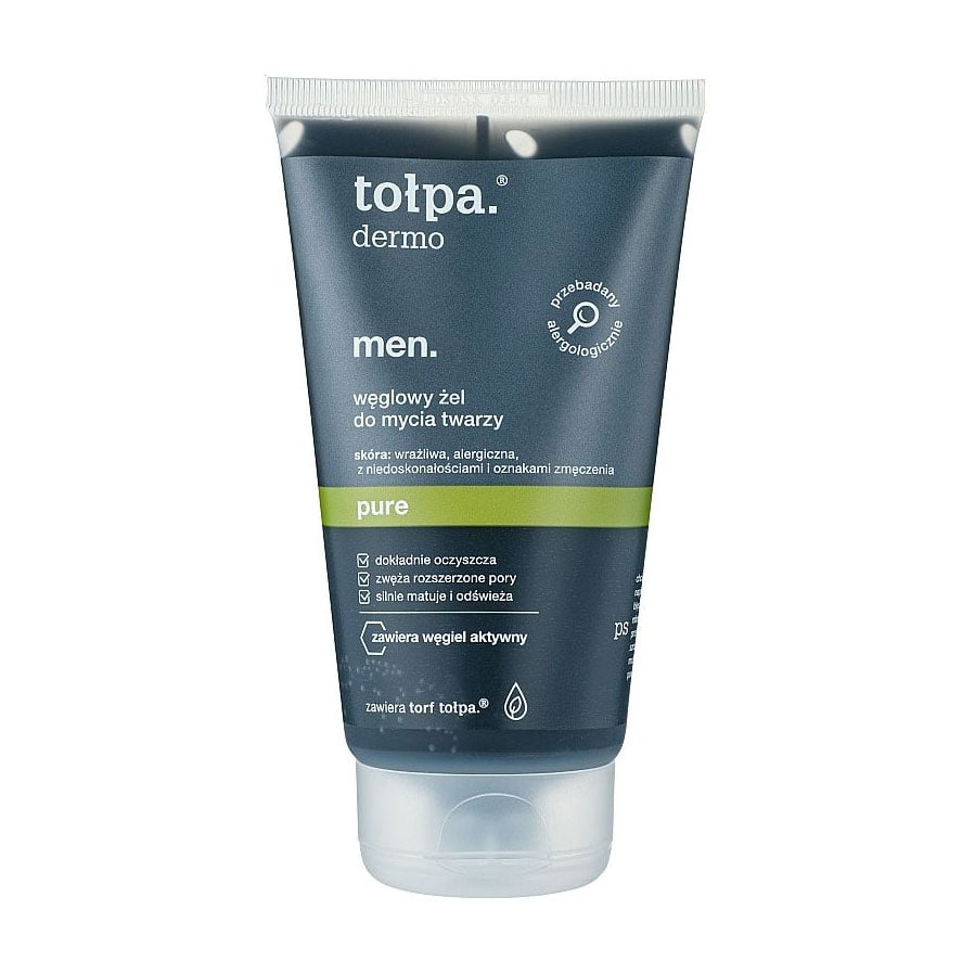 Чоловічий гель для вмивання Tolpa Dermo Men. Pure з деревним вугіллям, 150 мл